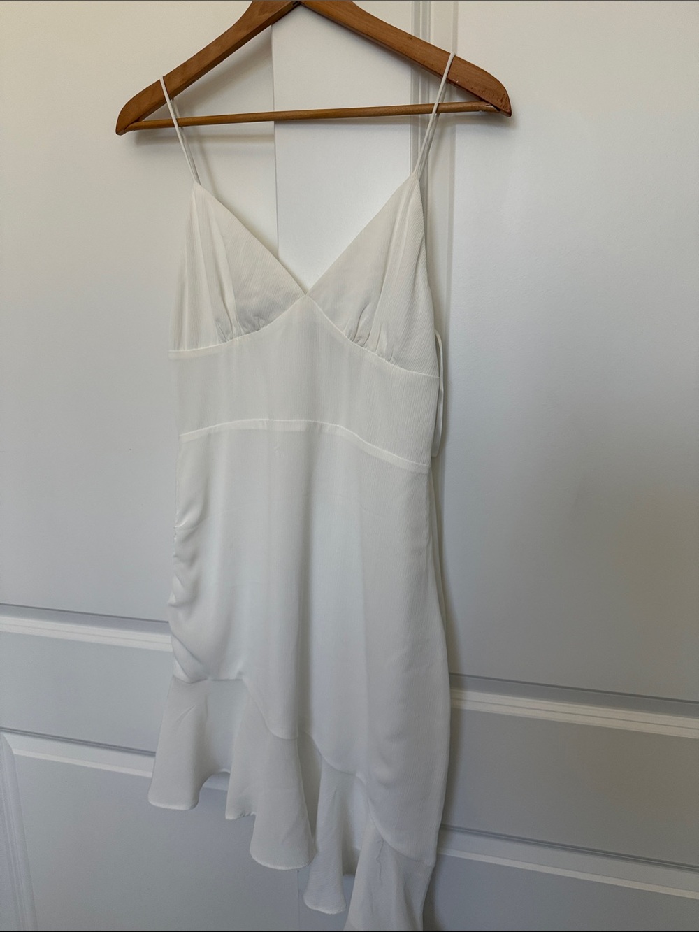 Revolve Superdown White Spaghetti Strap Slip Dress
